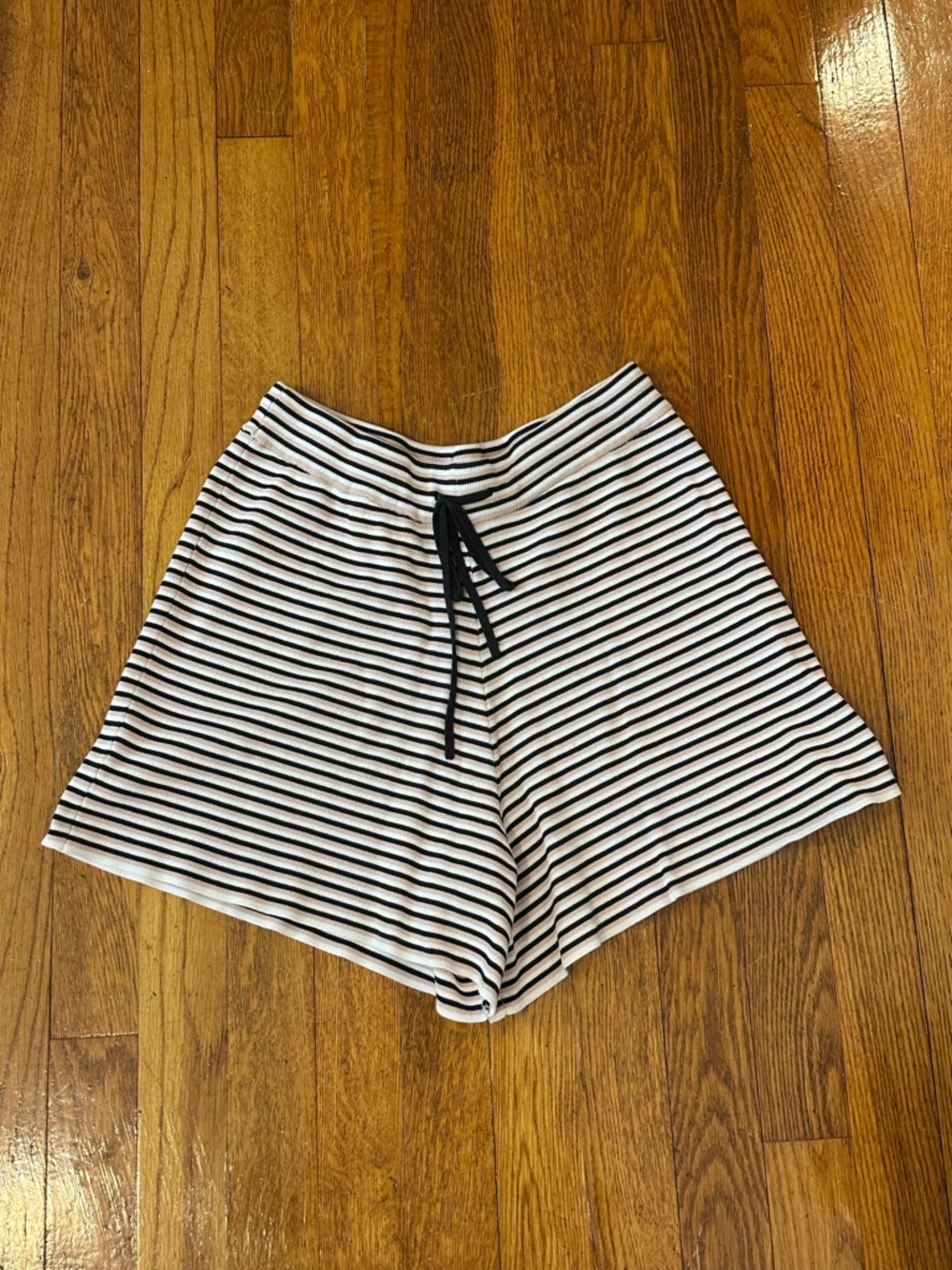 Striped Black, White light pink Women’s Lounge Shorts